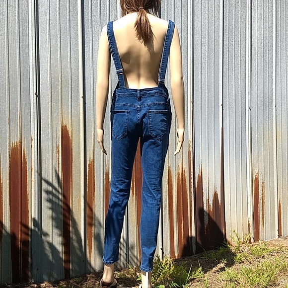 Skinny distressed denim overalls size S - Picture 10 of 17